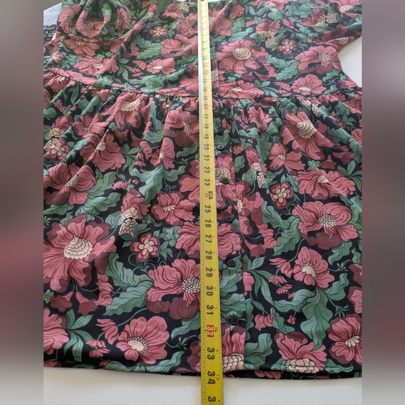 ASOS Monki Torborg Floral Garden Mini Oversized Dress Fit M-XL Bohemian EUC - Picture 11 of 16